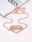 Fashion Rose Gold Copper Inlaid Zircon Letter Mama Love Bracelet