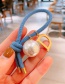 Fashion Pink D Letter Knotted Imitation Pearl Hair Ring
