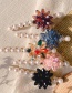 Fashion Fuchsia Crystal Imitation Pearl Crystal Flower Hair Clip