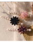 Fashion Black Crystal Imitation Pearl Crystal Flower Hair Clip
