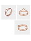 Fashion Rose Gold Stainless Steel Crown Ring