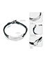 Fashion Silver + Black Alloy Braided Multi-layer Leather Rope Bracelet