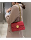 Fashion Red Pleated Chain Lock Shoulder Bag