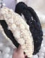 Fashion Black Lace Mesh Yarn Three-dimensional Flower Knotted Headband