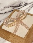 Fashion Champagne Crystal Bead Woven Bow Hair Clip