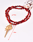 Fashion Red Natural Crystal Conch Sweater Chain