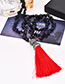 Fashion Red Natural Crystal Tassel Sweater Chain