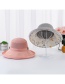 Fashion Pink Splicing Wooden Buckle Double-layer Floral Fisherman Hat
