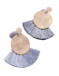 Fashion Gold Disc Fan-shaped Tassel Earrings