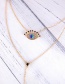 Fashion Gold Alloy Plating Double Devil's Eye Diamond Necklace