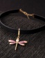 Fashion Purple Dragonfly Shape Decorated Collar Necklace