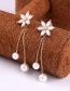 Fashion White Flower-studded Pearl Earrings