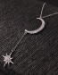 Fashion Silver Star: Moon And Diamond Necklace