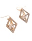 Fashion Gold Geometric Pearl And Diamond Earrings