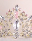 Fashion Light Gold Pink Crystal Crown Hair Accessories