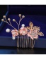 Fashion Pink Two Hairpins Flower Hair Comb