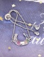 Fashion Silver Copper Inlay Zircon Crescent Bracelet