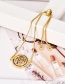 Fashion Gold Copper Inlaid Zircon Round Letter Bracelet V