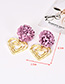 Fashion Purple Alloy Love Fabric Flower Earrings