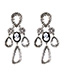 Fashion Silver Crystal Tassel Earrings