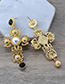 Fashion Gold Imitation Pearl Cross Earrings
