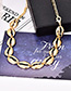 Fashion Gold Alloy Shell Three-layer Necklace