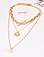 Fashion Gold Alloy Shell Three-layer Necklace