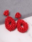 Fashion Red Mizhu Geometric Earrings