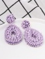 Fashion Purple Mizhu Geometric Earrings