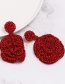 Fashion Black Rice Beads Flower Earrings