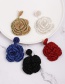 Fashion Black Rice Beads Flower Earrings