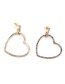Fashion Gold Heart-shaped Diamond Stud Earrings