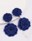 Fashion White Rice Beads Flower Earrings