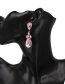 Fashion Pink Glass Drill Alloy Inlaid Earrings