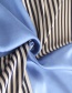 Fashion Dark Blue Love Stripe Color Print Silk Scarf