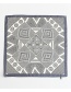 Fashion Dark Blue Geometric Pattern Printed Silk Scarf