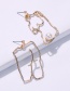 Fashion Gold Alloy Pearl Irregular Earrings