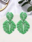 Fashion Green Alloy Leaf Stud Earrings