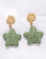 Fashion White Alloy Stone Starfish Earrings