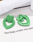 Fashion Fluorescent Green Alloy Love Earrings