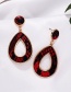 Fashion Black And White Alloy Pu Drop Earrings