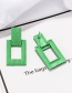 Fashion Fluorescent Green Alloy Square Earrings