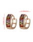 Fashion Silver Copper Inlaid Zircon Ring Earrings