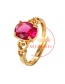 Fashion Five-petal Flower Red Diamond Copper Inlaid Zircon Adjustable Ring