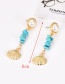 Fashion Gold Alloy Turquoise Shell Earrings
