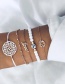 Fashion Gold Openwork Lotus Love Beads Set Of 5 Bracelets