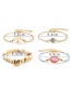 Fashion Gold Life Tree Diamond Jewel Beaded 4 Piece Bracelet