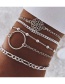 Fashion Silver Openwork Circle Bead Chain Bracelet Five-piece
