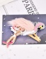 Fashion Pink Alloy Resin Rice Beads Flamingo Hairpin