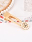 Fashion Gold Alloy Pearl Smiley Hair Clip